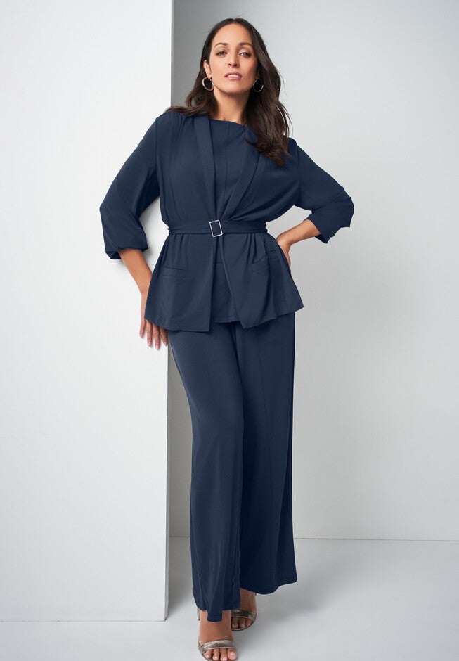 Belted 4-Piece Wardrober, NAVY, hi-res image number null
