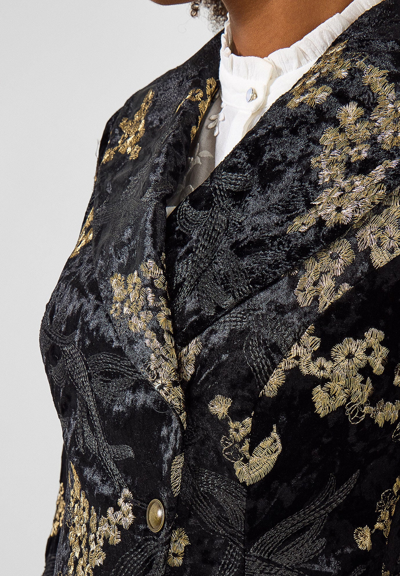 Gold Brocade Coat, GOLDEN FLOWERS, alternate image number 2
