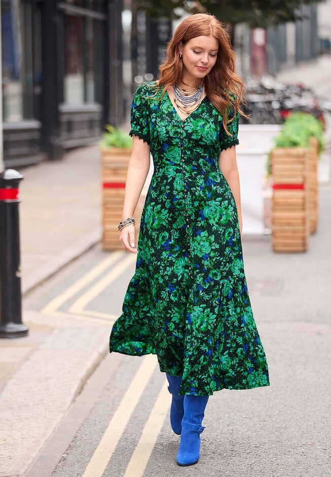 VNeck Tiered Midi Dress Jessica London