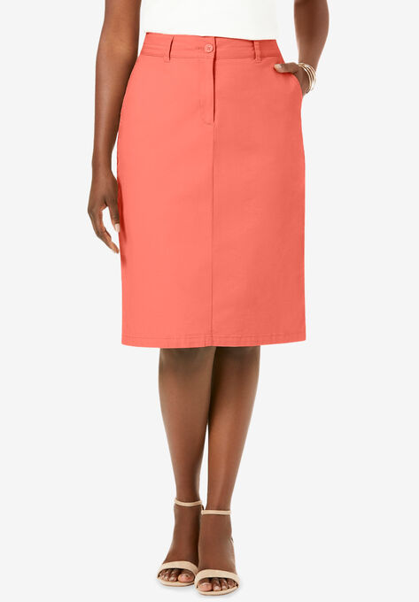 Chino Skirt, DUSTY CORAL, hi-res image number null