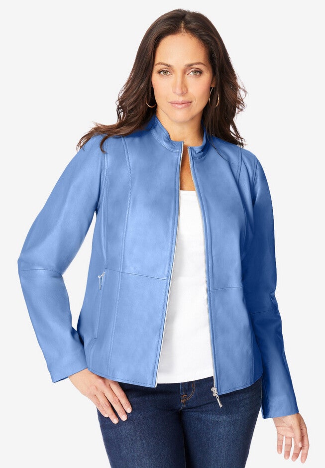 Zip Front Leather Jacket Jessica London