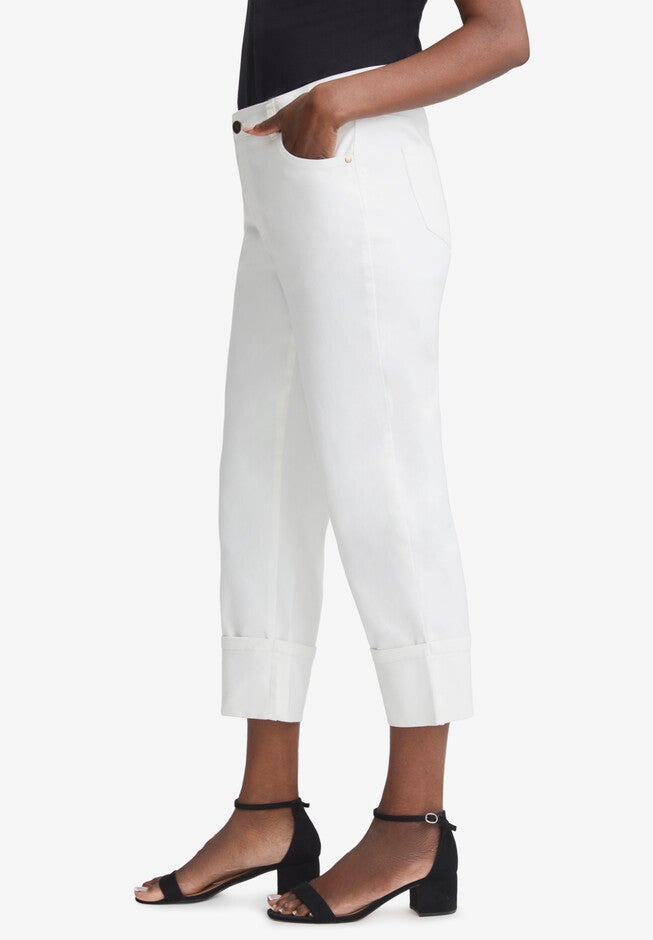 True Fit Stretch Denim Girlfriend Cuff Jean, , alternate image number null