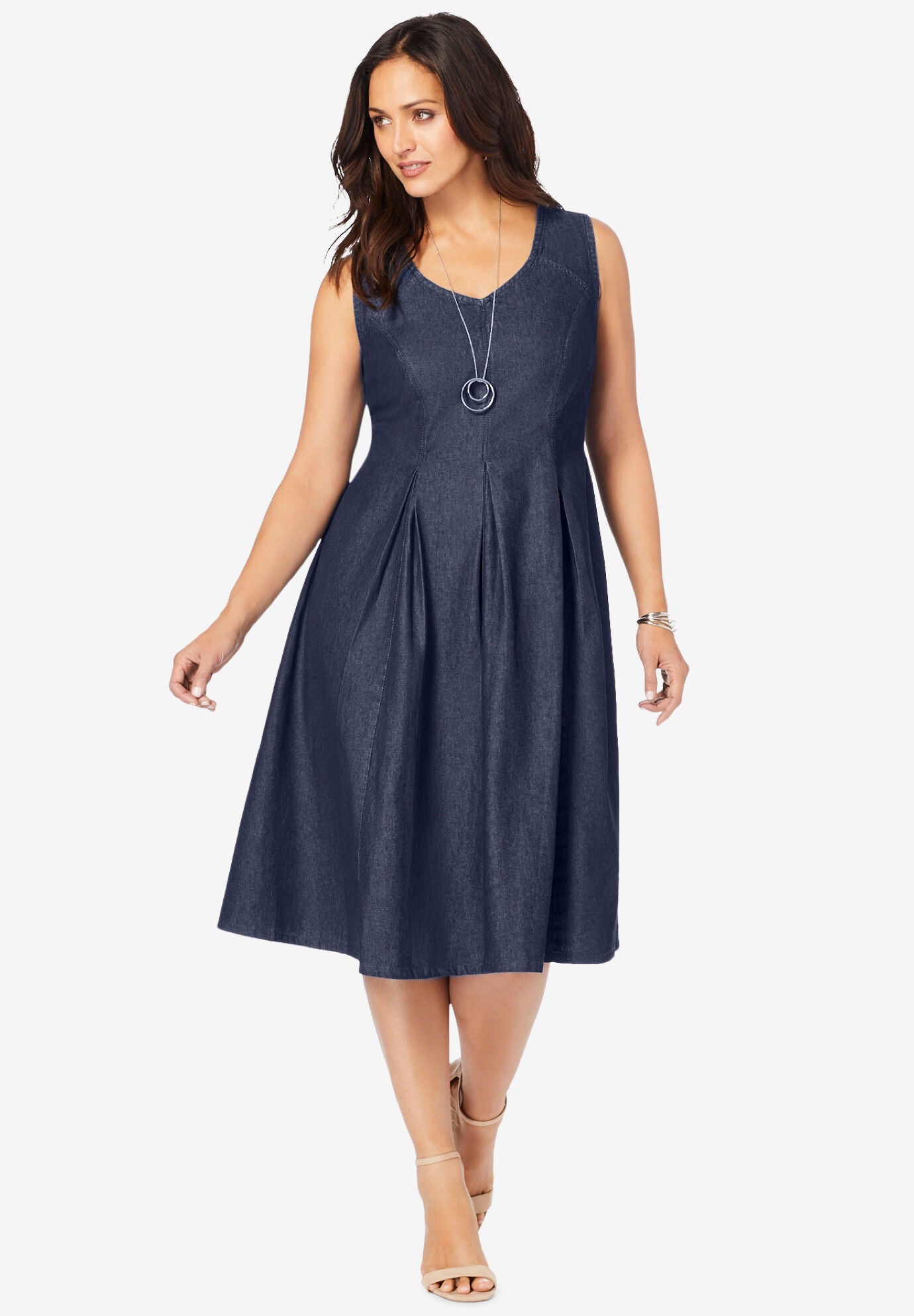 Cotton denim dress clearance