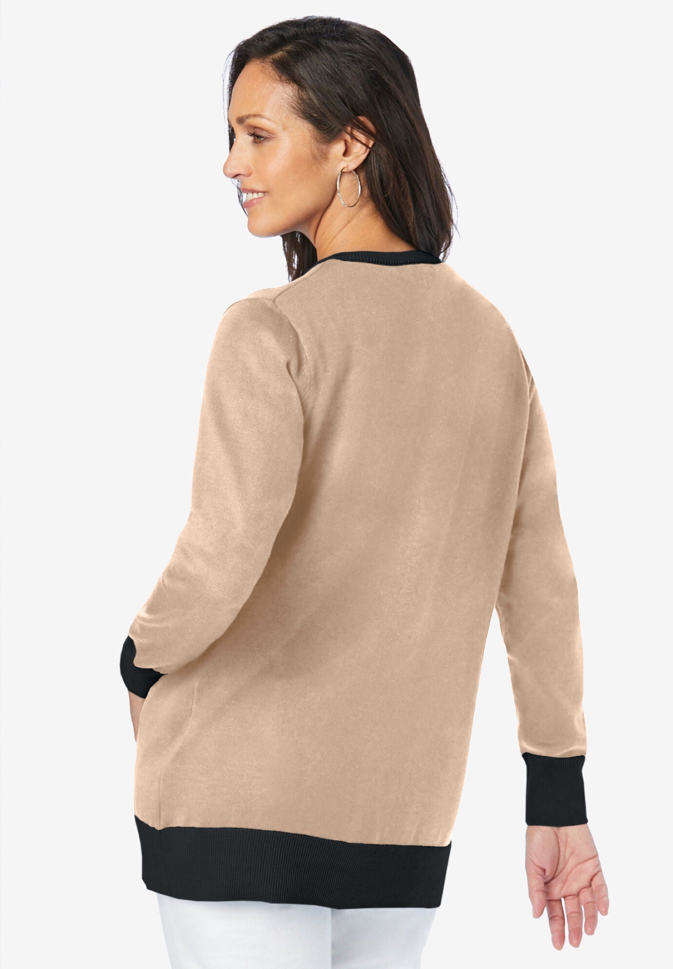 Fine gauge cardigan top