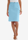 True Fit Denim Short Skirt, MEADOW BLUE, hi-res image number null