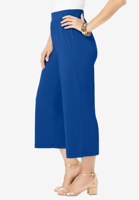 Travel Knit Wide-Leg Crop Pant, , alternate image number null