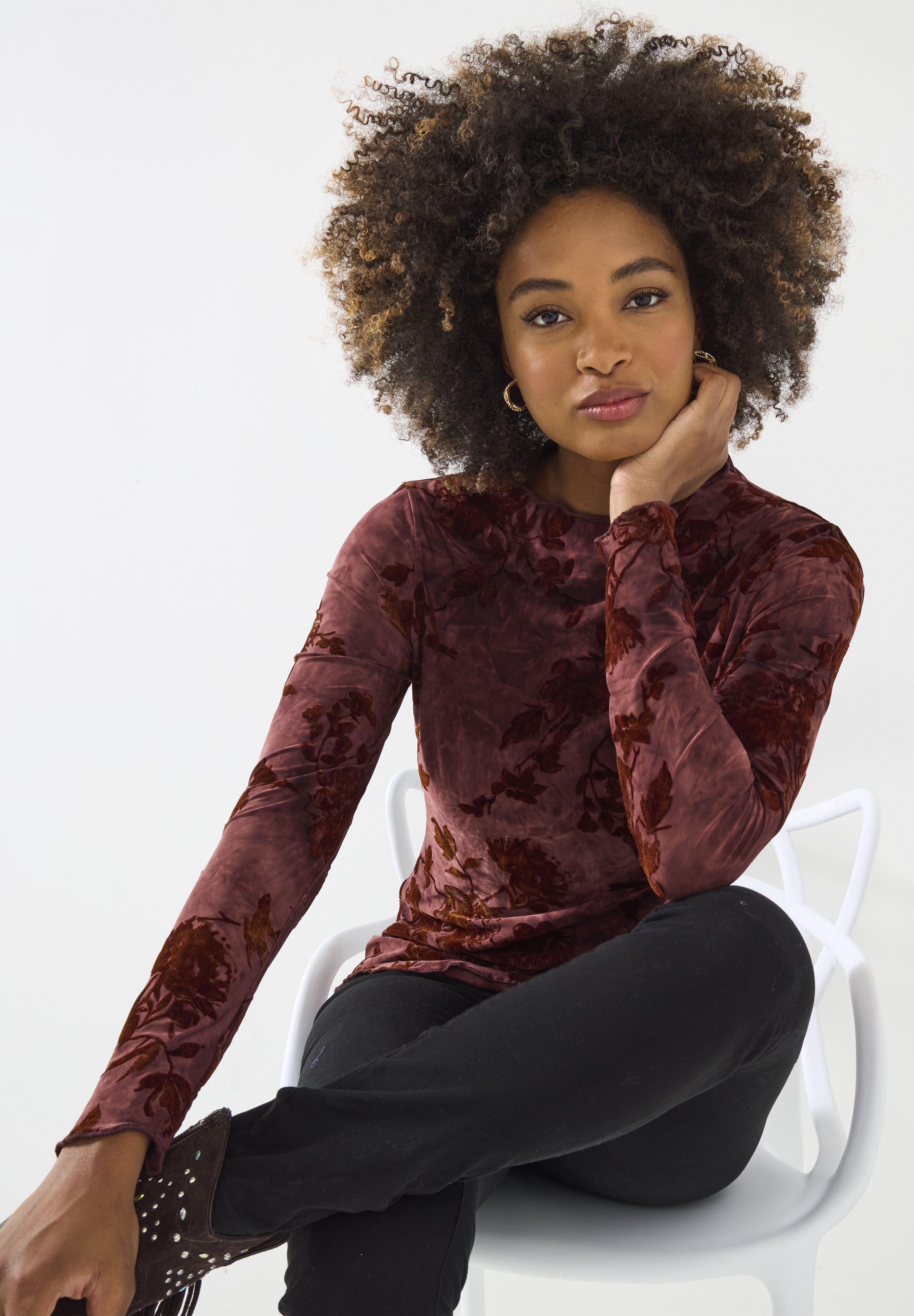 Burnout Mock Neck Tee