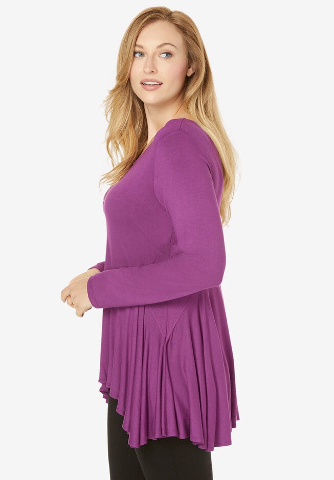 Flared Hi-Low Tunic, , alternate image number 2