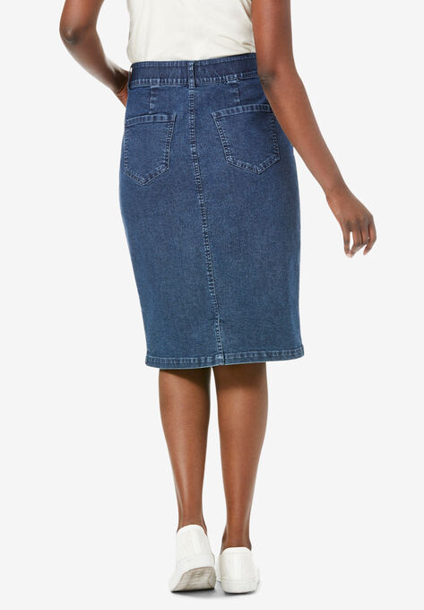 Tummy Control Denim Skirt, , on-hover image number null