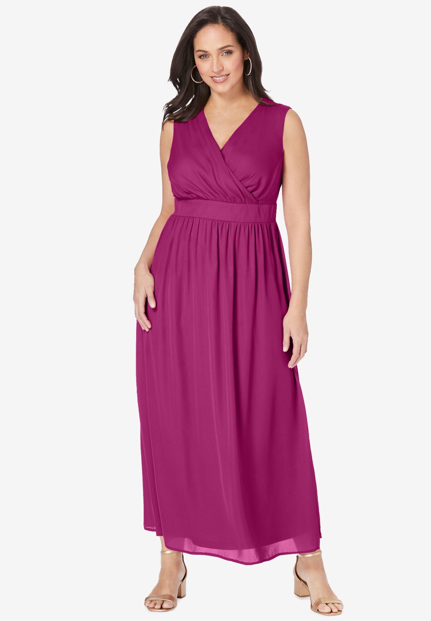 Special Occasion Surplice Maxi Dress Raspberry