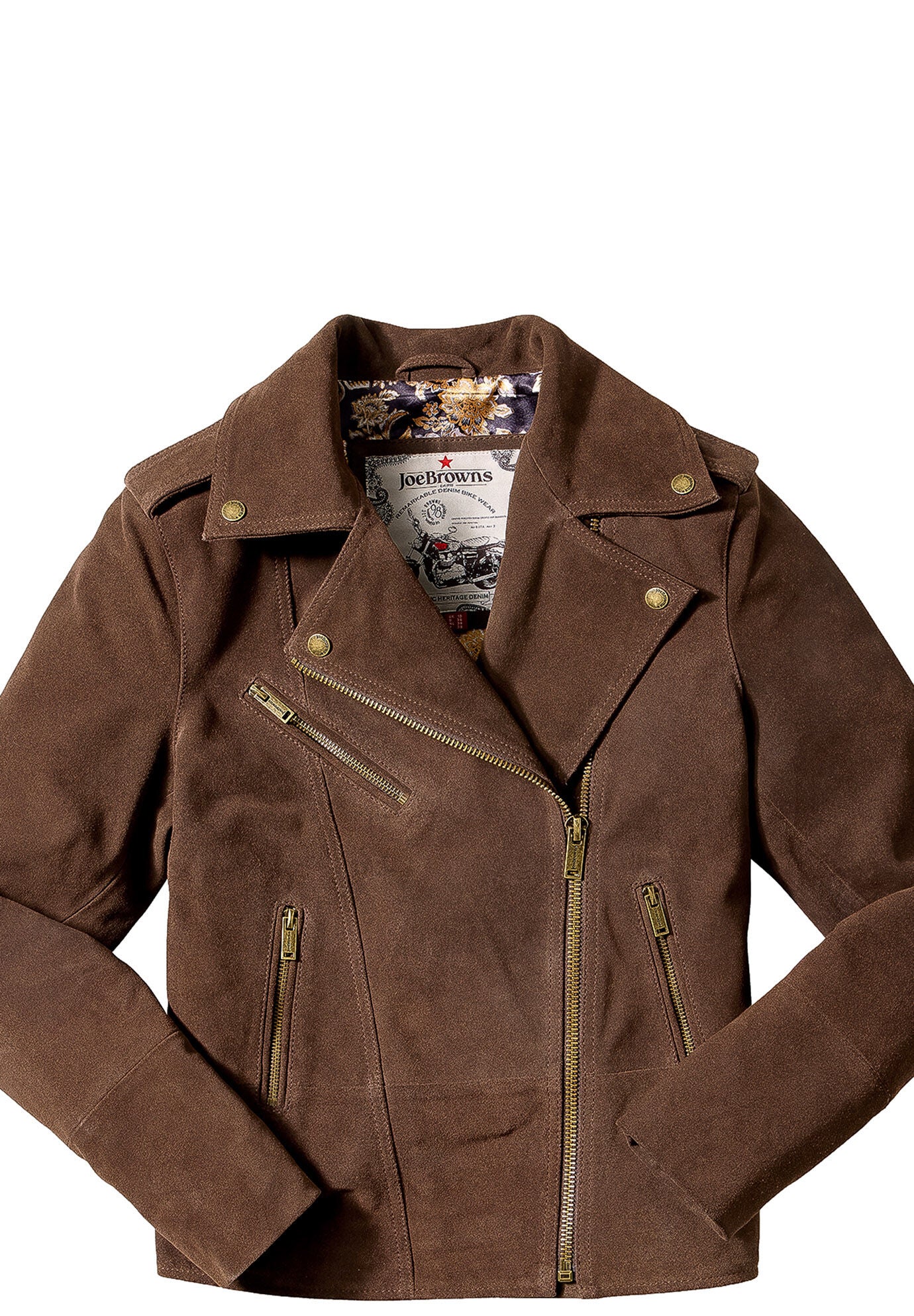 Suede Moto Jacket, CHOCOLATE BROWN, alternate image number 4