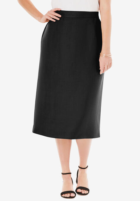 Linen Skirt, BLACK, hi-res image number null
