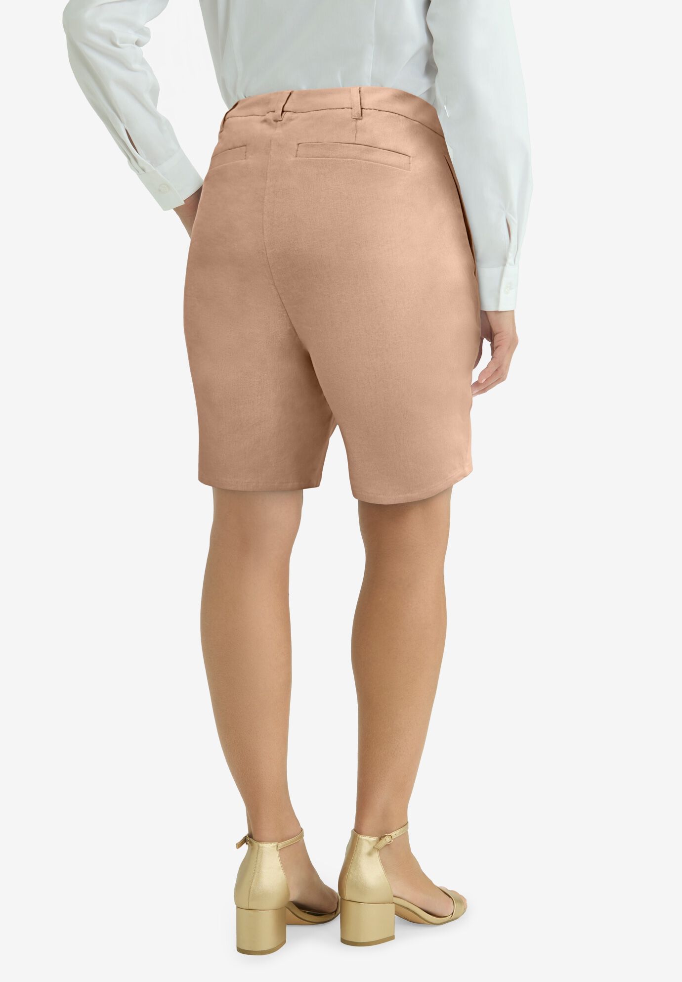 Tailored Linen Short, NEW KHAKI, on-hover image number 1