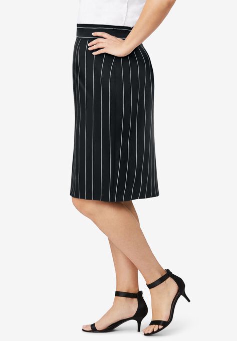 Tummy Control Bi-Stretch Pencil Skirt, , alternate image number null