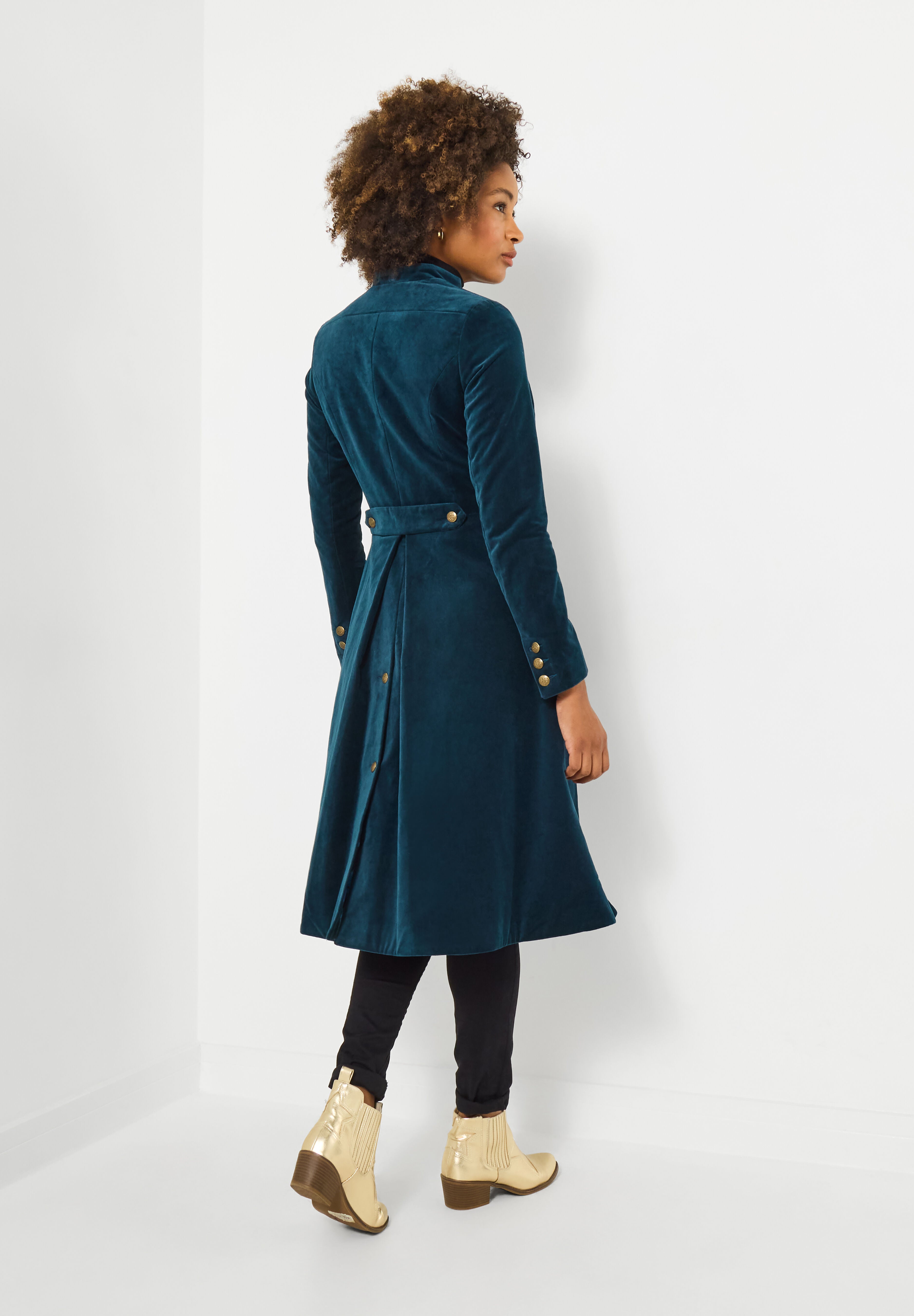 Cotton Moleskin Military Coat, STRATIFIED SEA, alternate image number 3