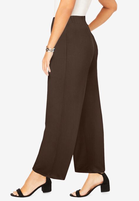 Everyday Stretch Knit Palazzo Pant Plus Size Bottoms Jessica London