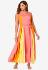 Colorblock Maxi Dress, SUNSET CORAL COLORBLOCK, hi-res image number null