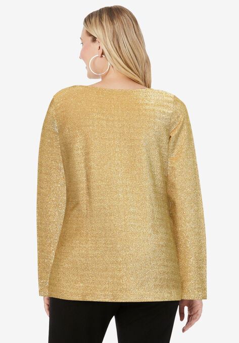 Shimmery Side-Gathered Tunic, , on-hover image number null