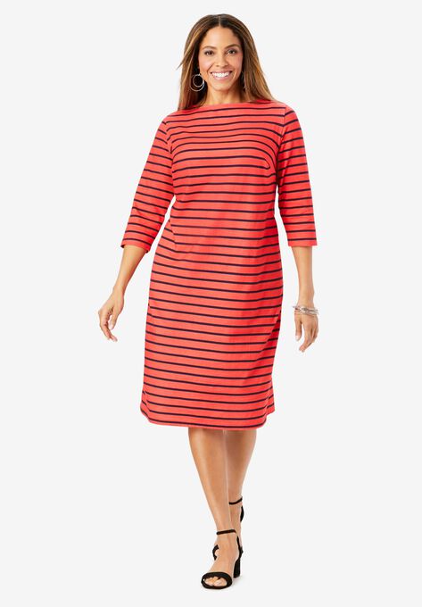 Boatneck Shift Dress Plus Size Casual Dresses Jessica London