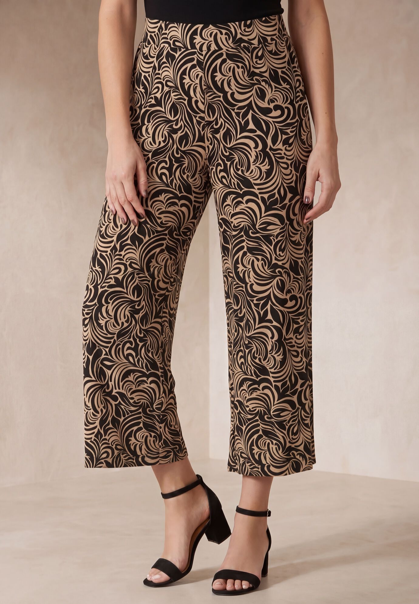 Everyday Stretch Knit Wide Leg Crop Pant
