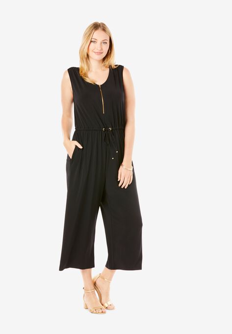 Cropped Wide Leg Jumpsuit Plus Sizejumpsuits Jessica London