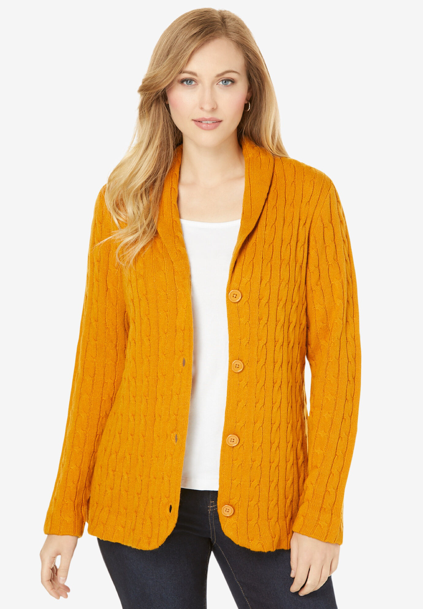 Jessica London Womens Plus Size Cable Blazer Sweater 