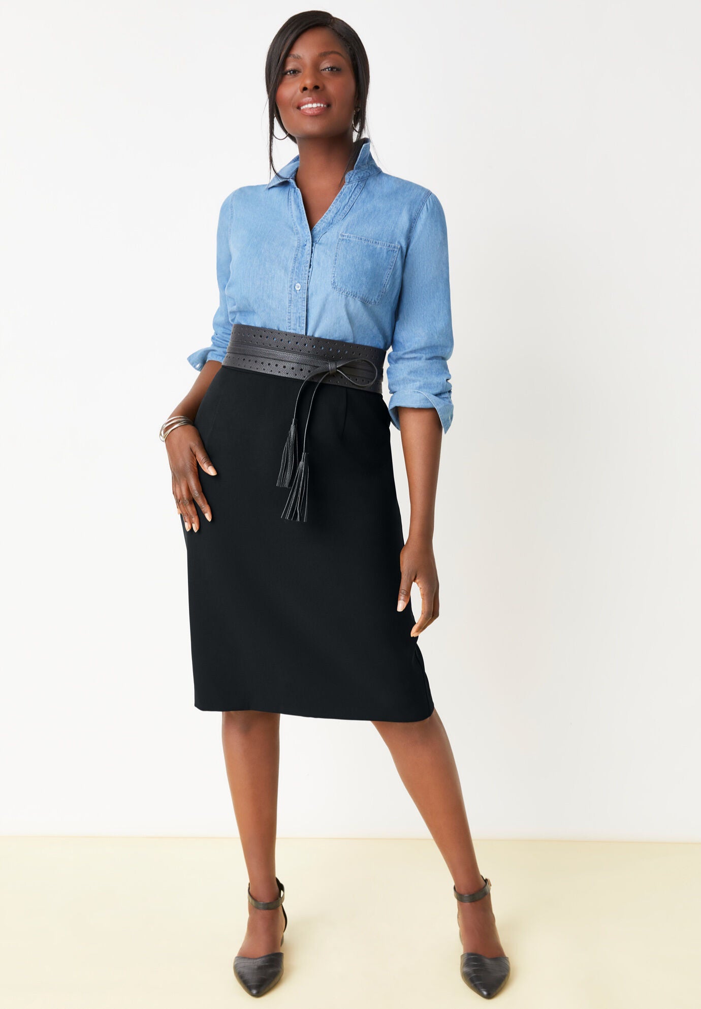 How to wear a pencil skirt with a tummy cheap