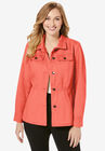 Peplum Denim Jacket, DUSTY CORAL, hi-res image number null