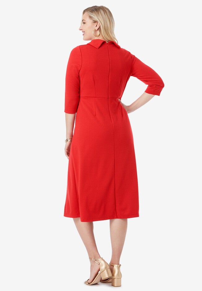 Stand Collar Dress, , on-hover image number null
