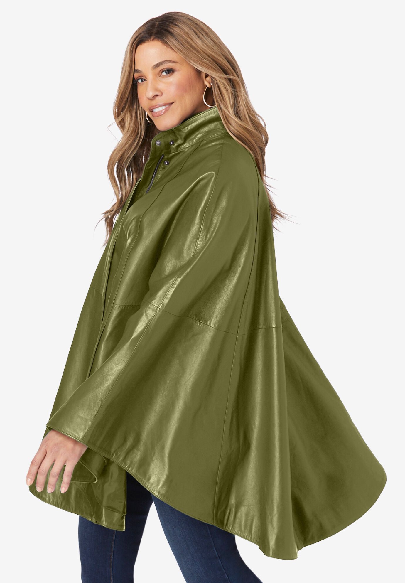 leather poncho cape