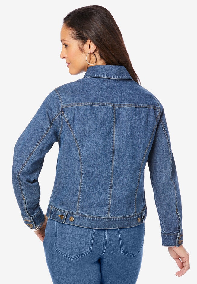 True Fit Cropped Denim Jacket, , on-hover image number 1