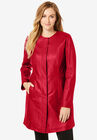 Three-Quarter Leather Jacket, CLASSIC RED, hi-res image number null