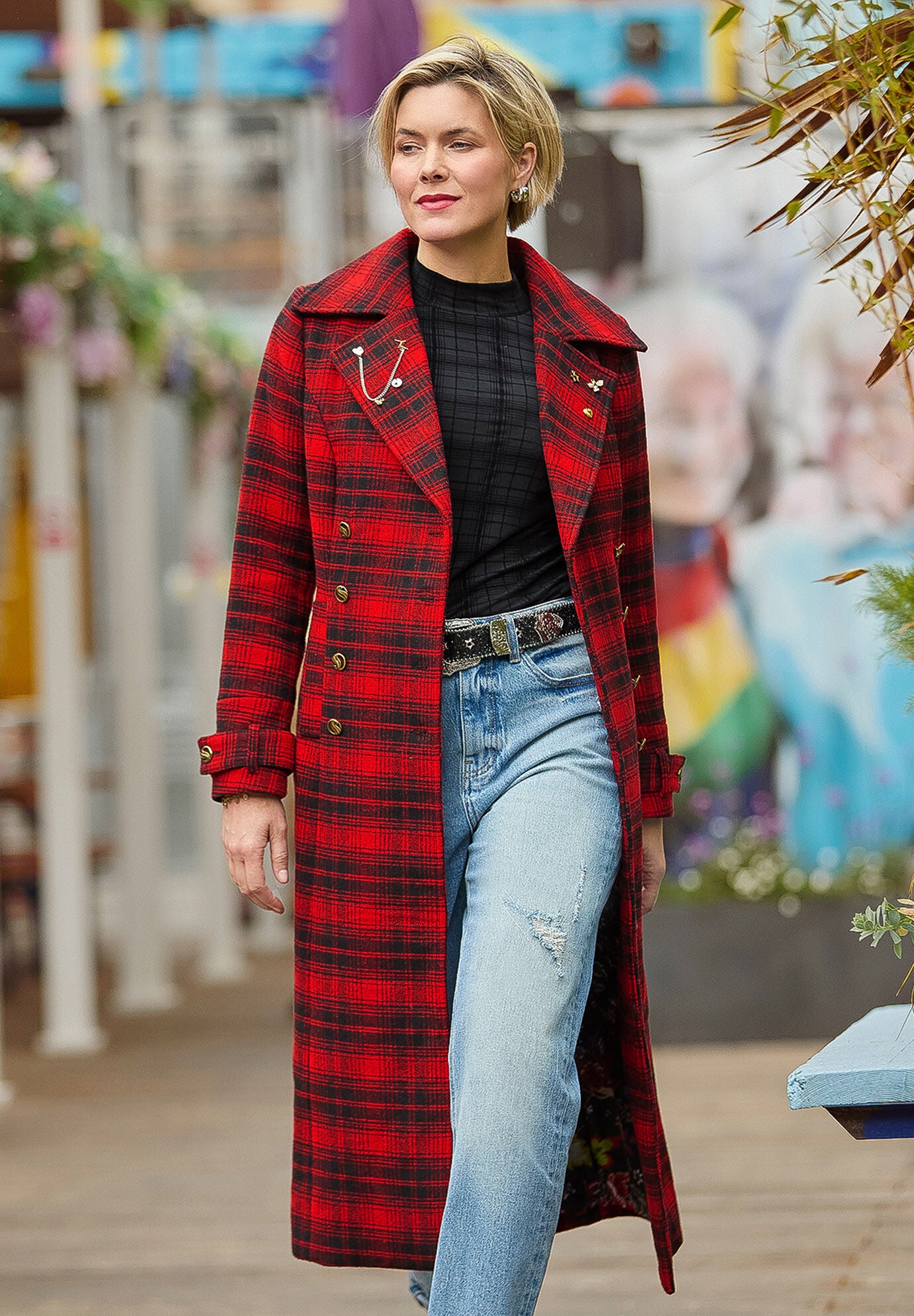 Wool-Blend Double Breasted Coat