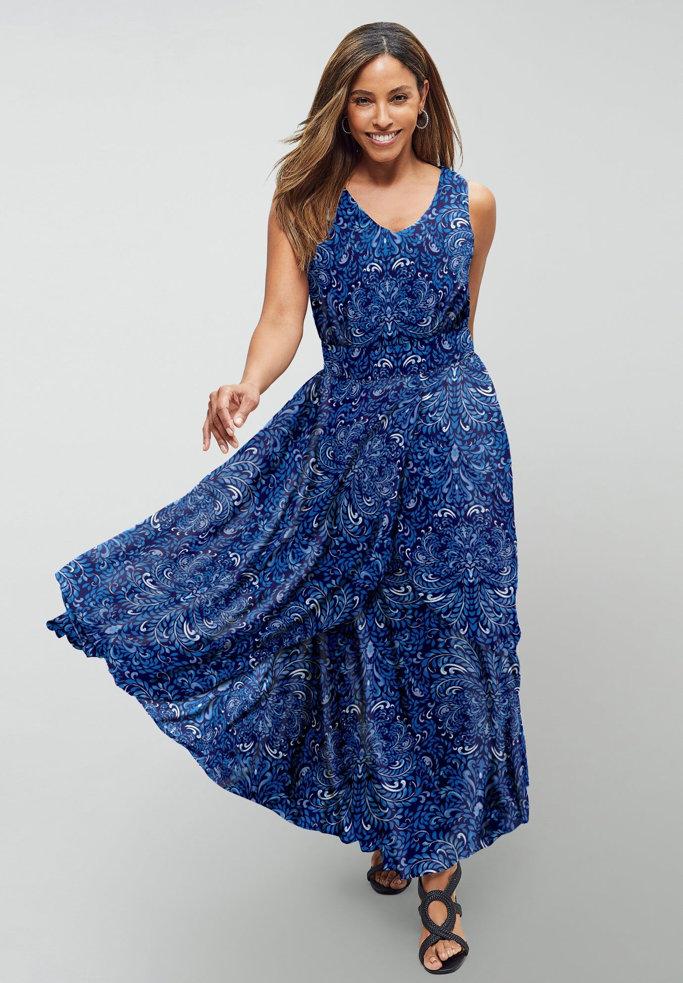 jessica london plus size women's stretch cotton t-shirt maxi dress Jessica London Petite Stretch Cotton T-Shirt Maxi Dress