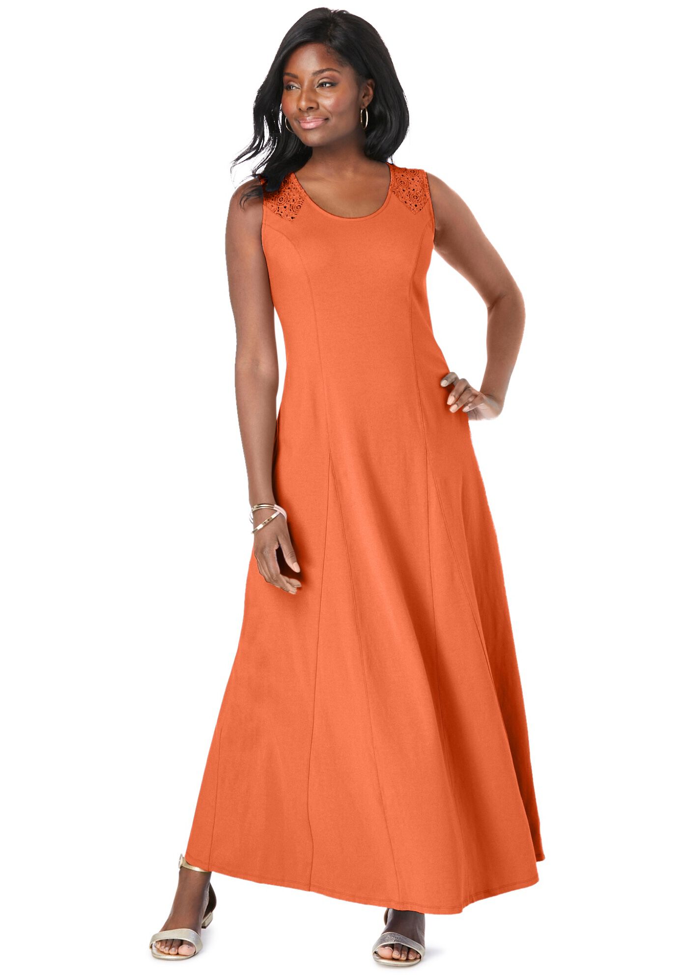 Ladies' Denim Maxi Dress, Medium Stonewash | Jessica London