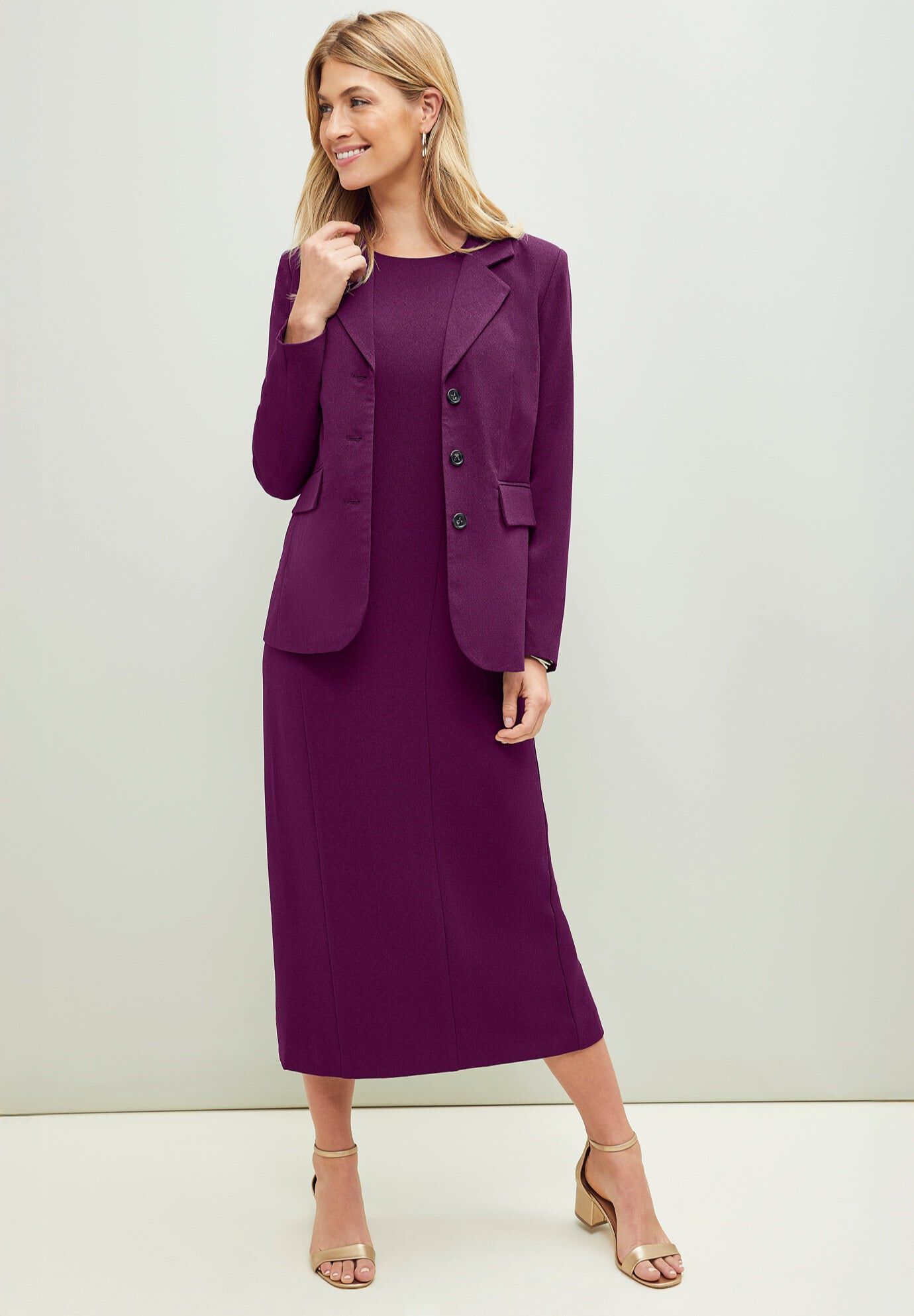 open lace back dress Women's Duster Jacket {Purple Long Duster}|Purple Sequin Dress – Shahida  Parides main image 1