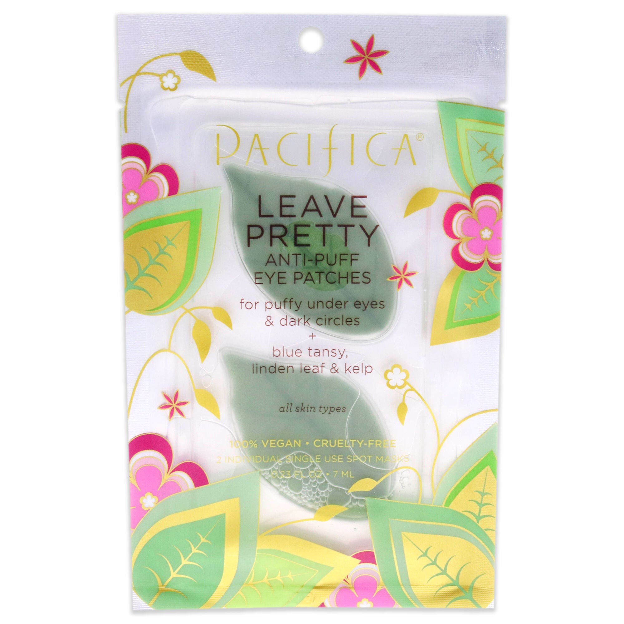 Leave Pretty Anti-Puff Eye Patches by Pacifica for Unisex - 1 Pair Mask, See Description, hi-res image number 0