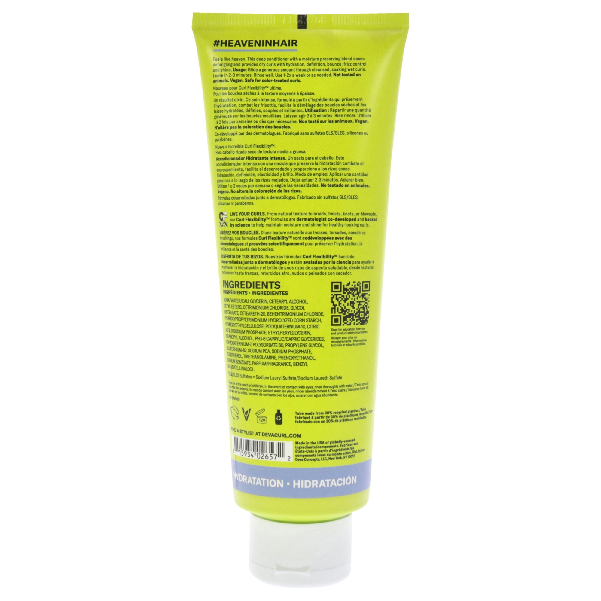 Heaven in Hair Moisturizing Deep Conditioner by DevaCurl for Unisex - 8 oz Conditioner, See Description, alternate image number 2