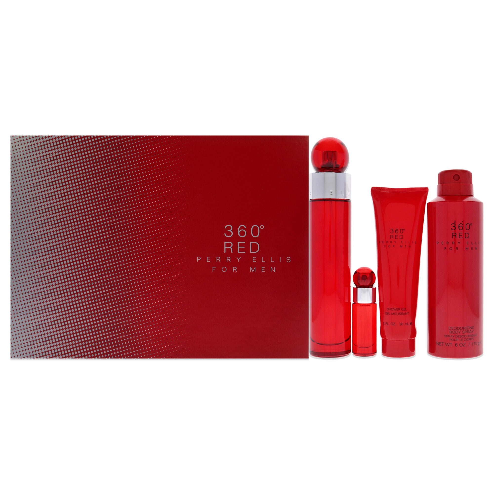 360 Red by Perry Ellis for Men - 4 Pc Gift Set 3.4oz EDT Spray, 6oz Body Spray, 3oz Shower Gel, 7.5ml EDT Spray, , alternate image number 4