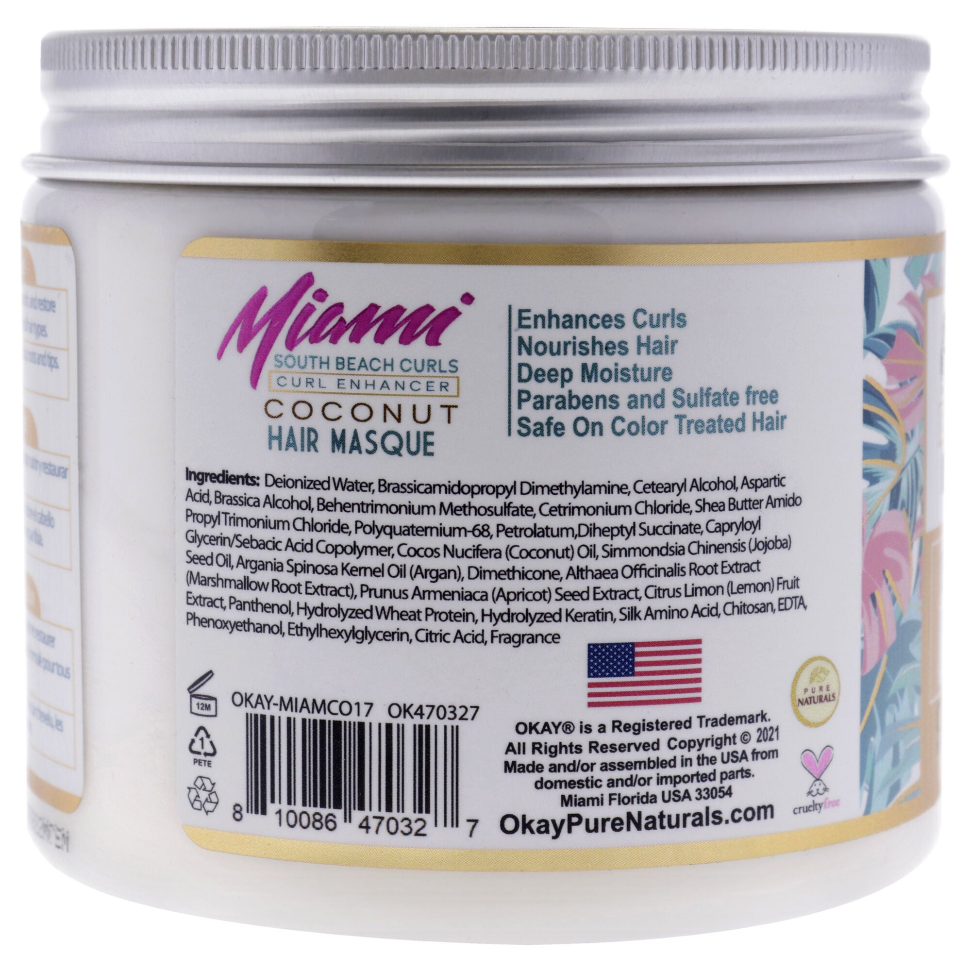 Miami South Beach Curls - Curl Enhancing by Okay for Women - 17 oz Masque, See Description, alternate image number 2