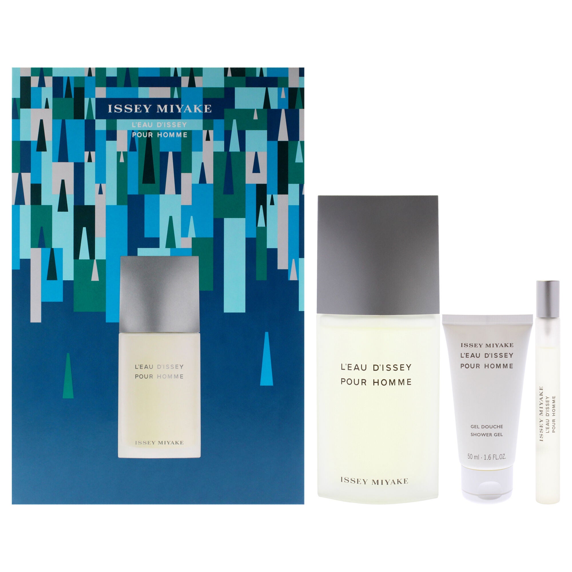 LEau DIssey by Issey Miyake for Men - 3 Pc Gift Set 4.2oz EDT Spray, 0.33oz EDT Spray (Mini), 1.6oz Shower Gel, Clear, hi-res image number 0