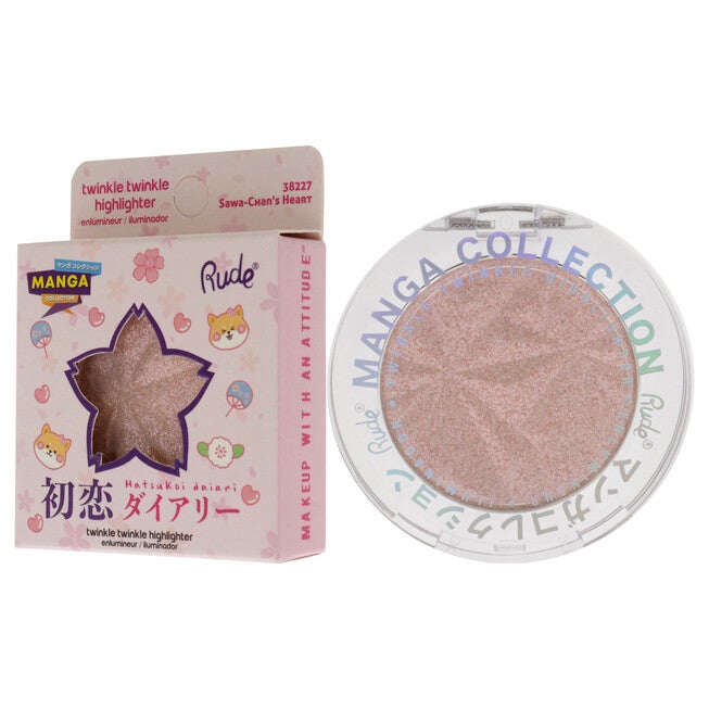 Manga Collection Twinkle Twinkle Highlighter - Sawa-Chans Heart by Rude Cosmetics for Women - 0.14 oz Highlighter, NA, alternate image number null