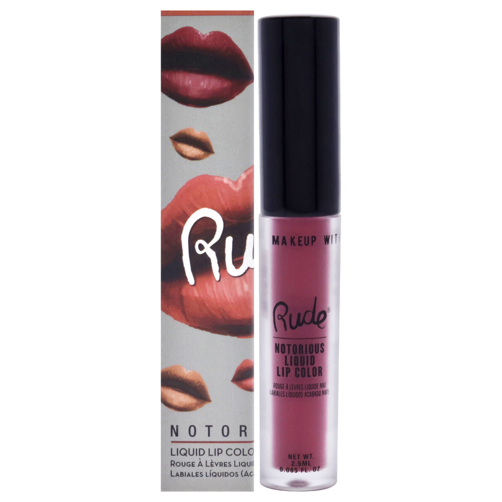 Notorious Liquid Lip Color - Wicked Thoughts by Rude Cosmetics for Women - 0.1 oz Lipstick, See Description, hi-res image number 0