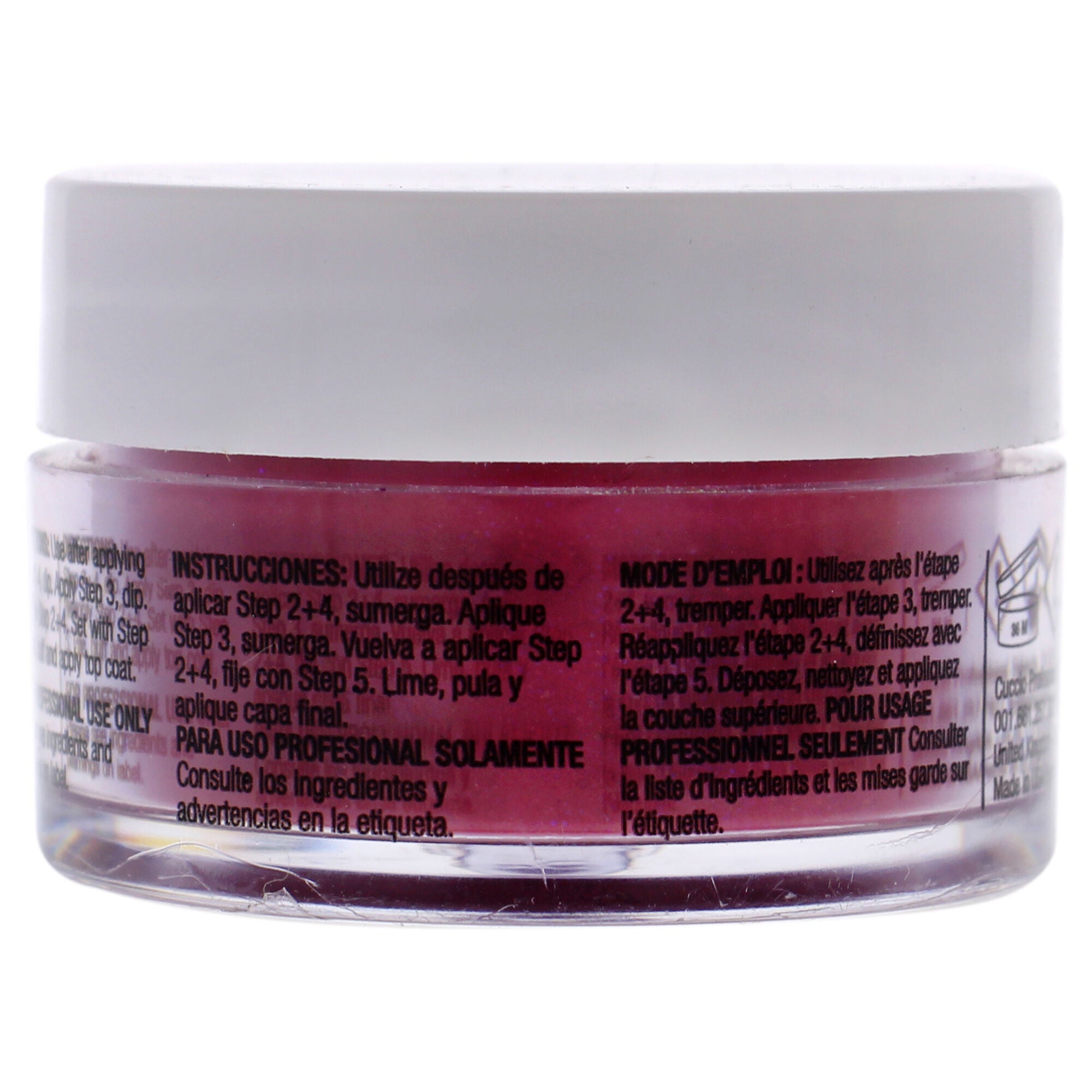 Pro Powder Polish Nail Colour Dip System - Fuchsia With Rainbow Mica by Cuccio Colour for Women - 0.5 oz Nail Powder, See Description, alternate image number 2
