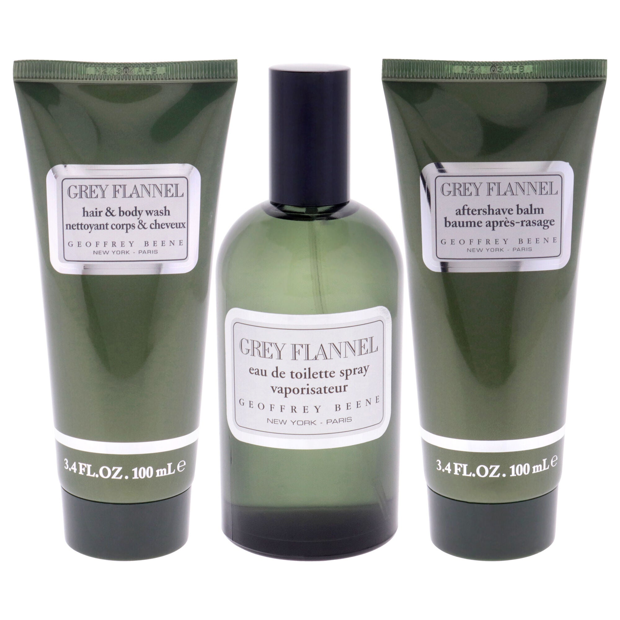 Grey Flannel by Geoffrey Beene for Men - 3 Pc Gift Set 4oz EDT Spray, 3.4oz After Shave Balm, 3.4oz Hair and Body Wash, See Description, alternate image number 3