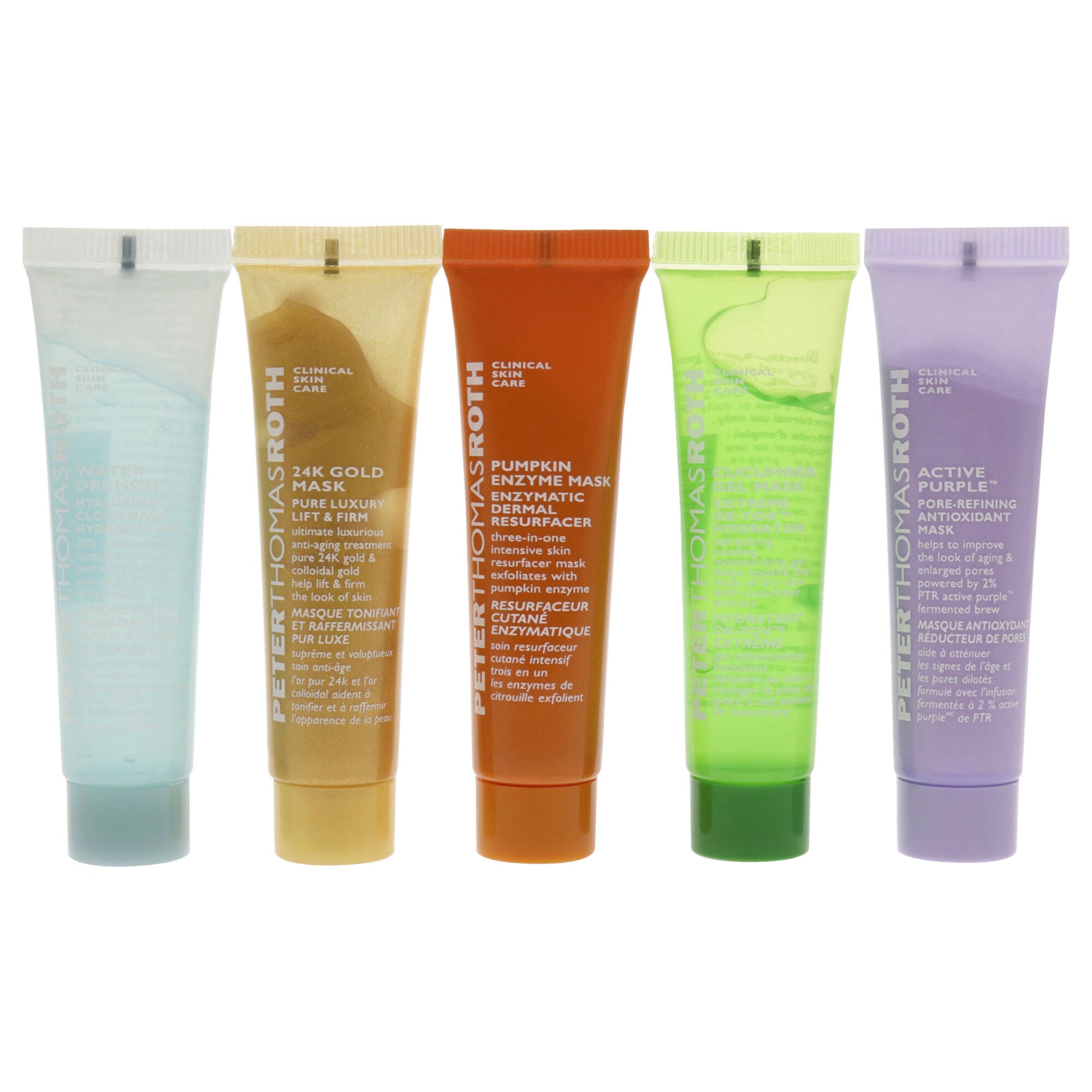 Masking Minis Kit by Peter Thomas Roth for Unisex - 5 Pc 0.47oz Active Purple Mask, 0.47oz Cucumber Gel Mask, 0.47oz Pumpkin Enzyme Mask, 0.47oz 24K Gold Mak, 0.47oz Water Drench Hydrating Gel, , alternate image number 5