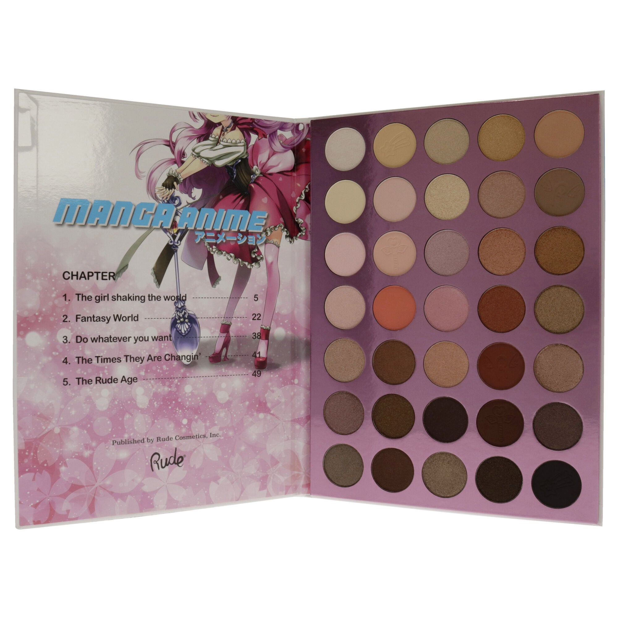 Manga Anime 35 Eyeshadow Palette Book 2 by Rude Cosmetics for Women - 1.34 oz Eye Shadow, See Description, alternate image number 4