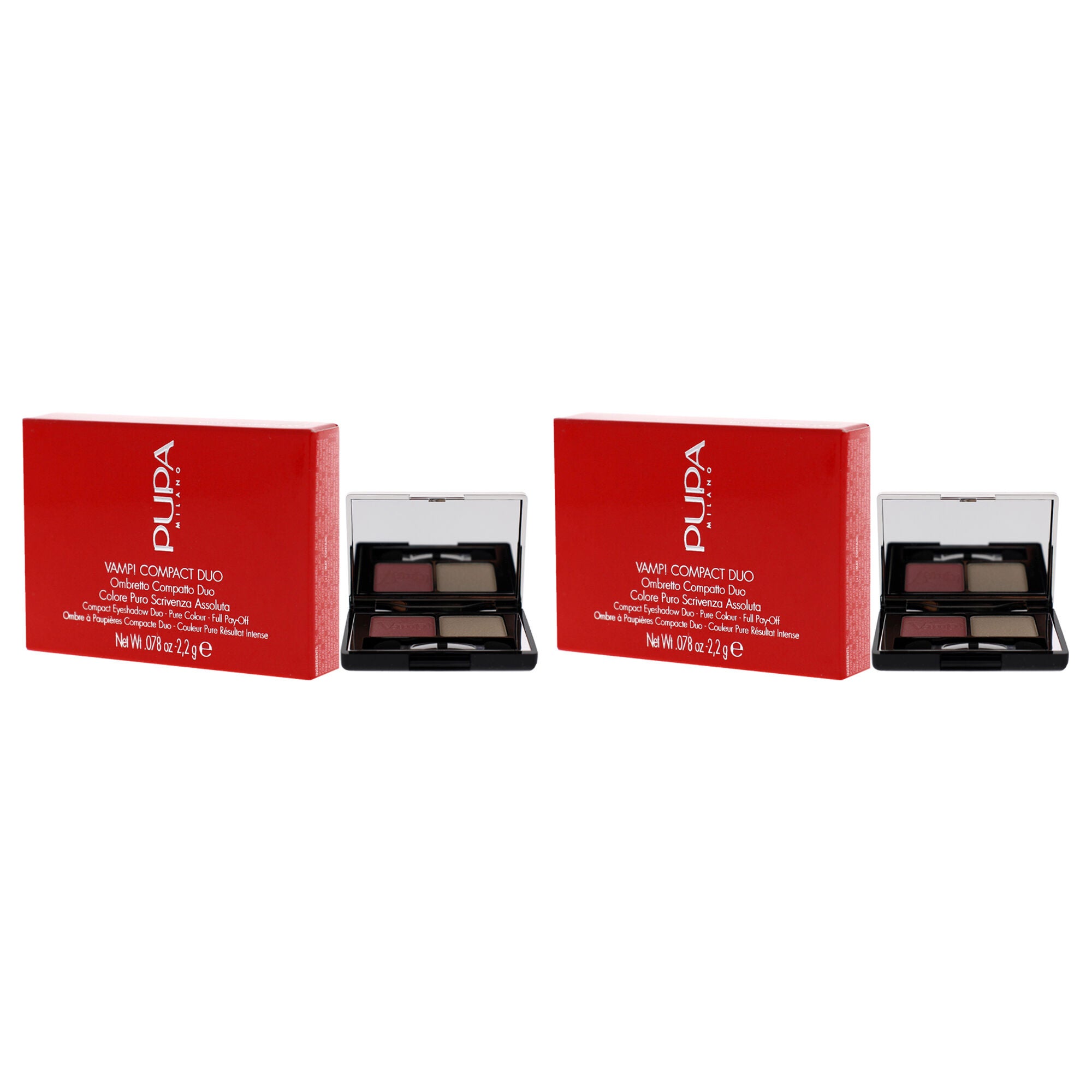Vamp! Compact Duo Eyeshadow - 001 Rose Perlage by Pupa Milano for Women - 0.078 oz Eye Shadow - Pack of 2, , alternate image number 7