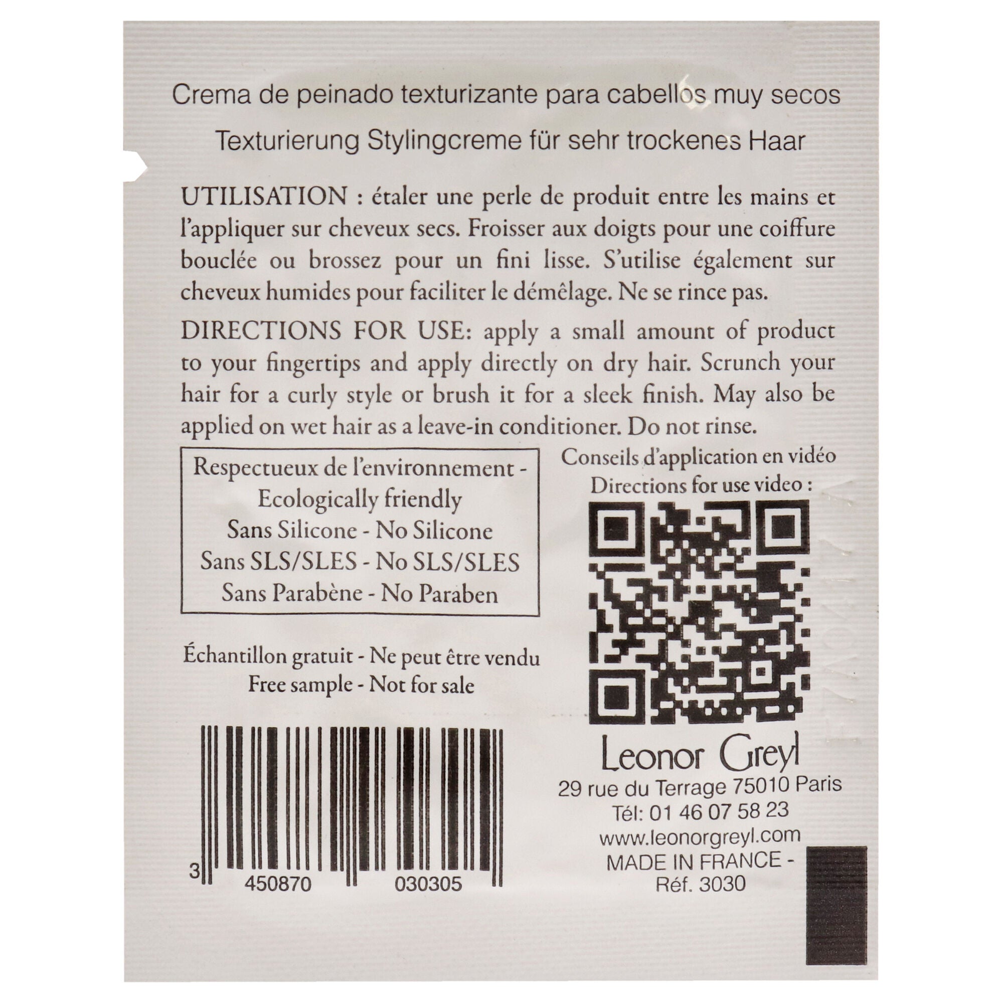 Eclat Naturel Texturizing Styling Cream by Leonor Greyl for Unisex - 0.0067 oz Cream, , alternate image number 3