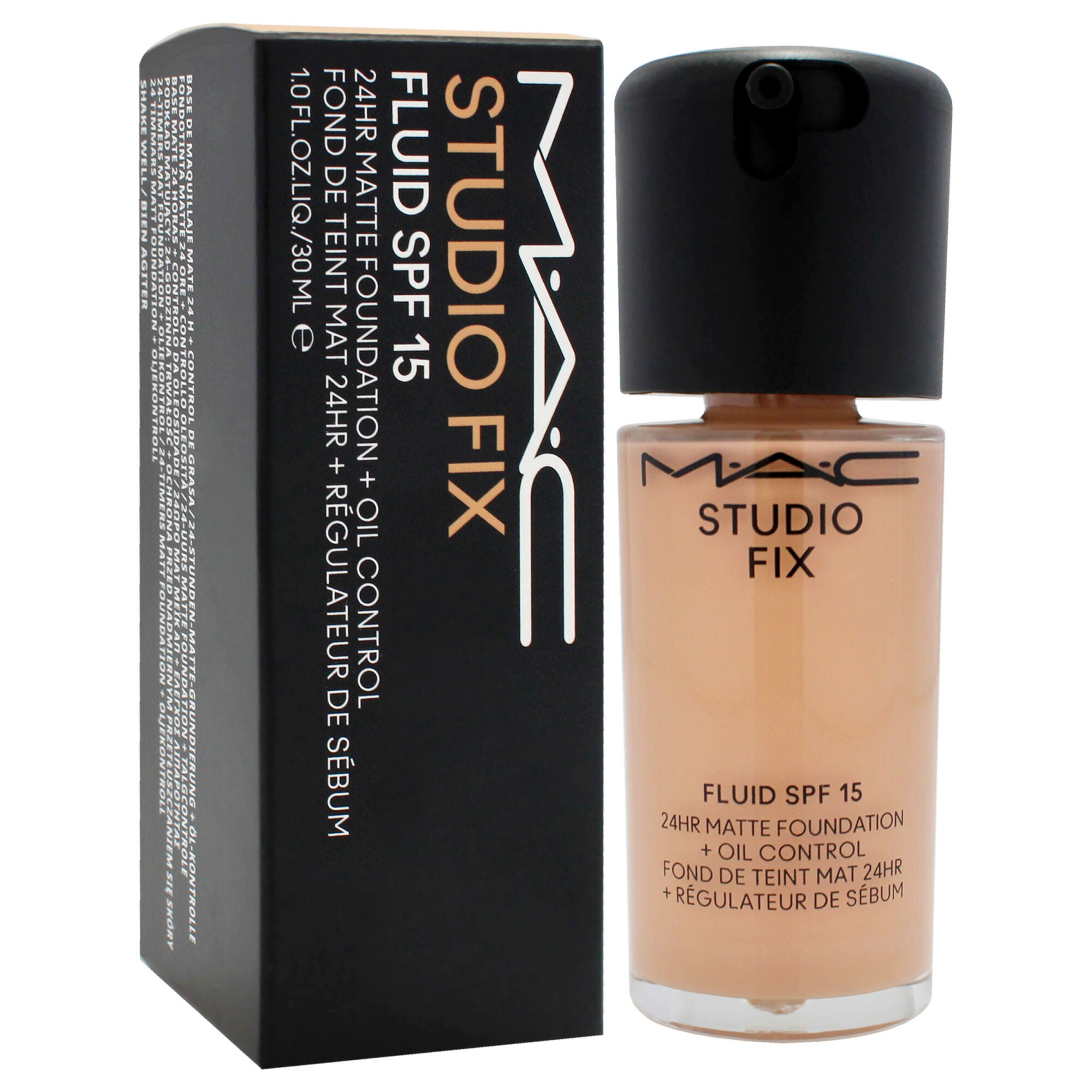 Studio Fix Fluid SPF 15 24HR Matte Foundation Plus Oil Control - NW22 Warm Beige With Rosy Undertone by MAC for Women - 1 oz Foundation, Beige, alternate image number 1